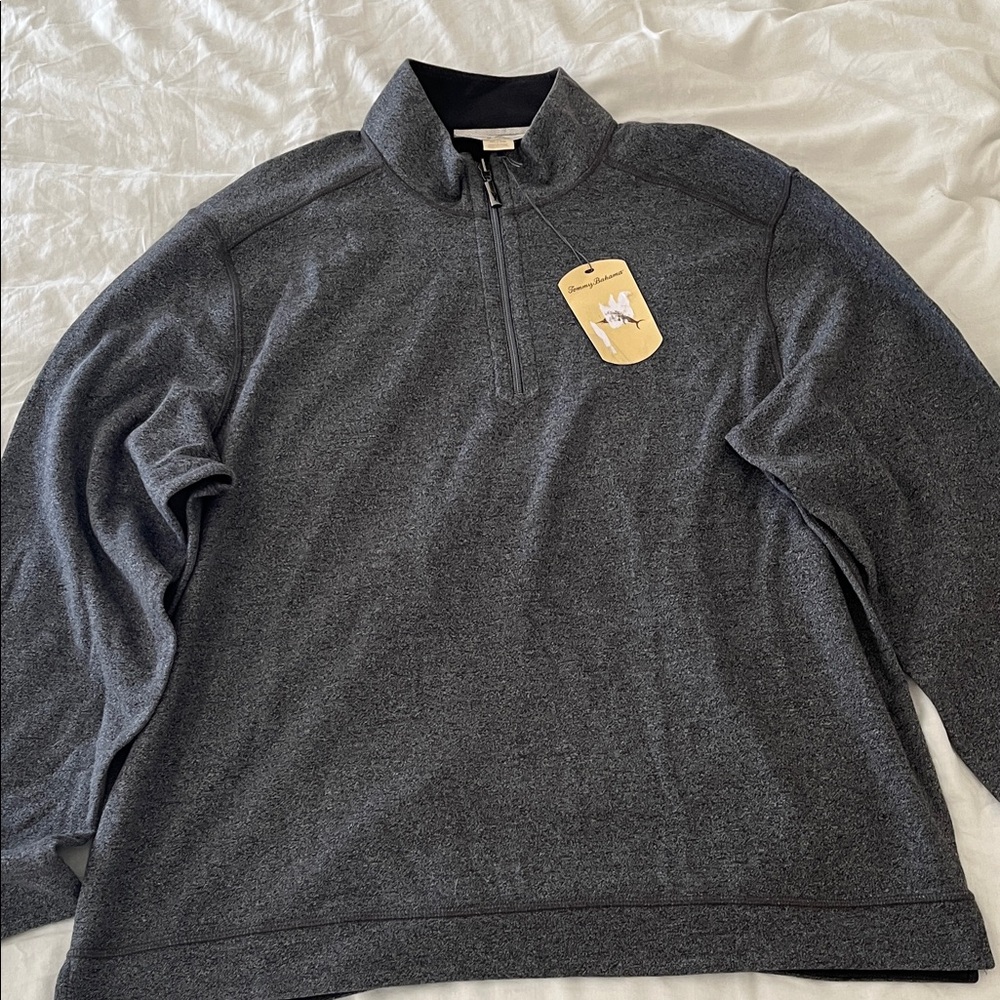 Tommy Bahama Charcoal Zip-Up Sweater